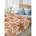 thumbnail image 5 of Queen Flat Sheet Only Tropical Coconut Palm Tree Soft Microfiber Cooling Bedding Sheets Botanical Banana Leaves on Pink Flat Bed Sheet for Hotel,Home Decor, 5 of 9