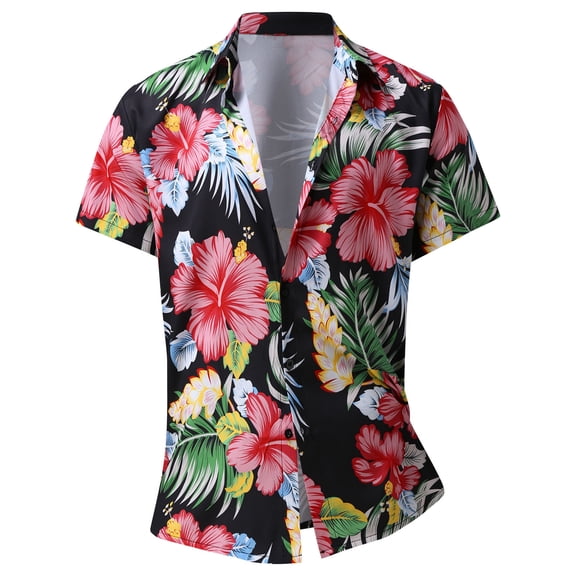 Vedolay Short Set For Men Casual Men's 2 Piece Outfits Striped Short Sleeve Button Down Shirt and Drawstring Shorts Set,Red 5XL