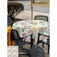 thumbnail image 4 of Easter Gnomes Eggs Outdoor Tablecloth - 60x60 Inch Square Dining Table Cover, Bunny Ears Spring Flowers Country Yellow Waterproof Outdoor Table Cloth with Umbrella Hole & Zipper for Picnic/Patio, 4 of 7
