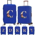 thumbnail image 2 of Luggage Cover Travel Suitcase Protective Cover for Trunk Case 18 '' -28 '' Foldable Elastic Suitcase Cover Gold Pattern blue S, 2 of 6