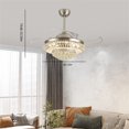 thumbnail image 6 of WUZSTAR 42Inch Crystal Chandelier 4 Invisible Blades Ceiling Fan Light w/ 3-Color 3 speed Remote, 6 of 9