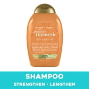 OGX Strength & Length   Golden Turmeric Shampoo with Coconut Milk to Soothe Scalp & Nourish Hair, Ayurveda Sulfate-Free Surfactants for Stronger & Longer Hair, 13 fl. oz