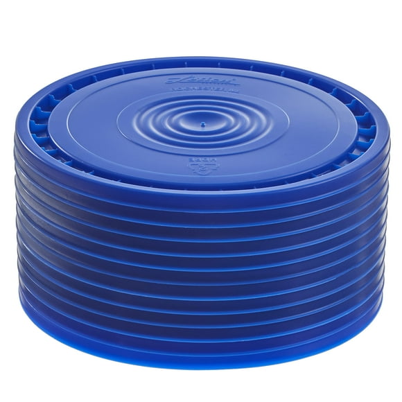 Hudson Exchange Reusable Easy Peel Lid for 3.5, 5, 6, and 7 gal Buckets, HPDE, Blue, 12 Pack
