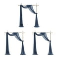 thumbnail image 2 of Ruiboury Wedding Arch Drapes Add Romantic Atmosphere With Wide Application Wedding Arch Draping Fabric Polyester Wedding Valance dark blue 3Set, 2 of 6