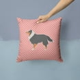thumbnail image 2 of Carolines Treasures Sheltie & Shetland Sheepdog Checkerboard Pink Fabric Decorative Pillow, 2 of 4