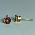 thumbnail image 7 of Mystic Topaz 5mm Round 14kt Yellow Gold Stud Earrings Neptune Garden Mercury Mist Pink Topaz, 7 of 7