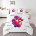 thumbnail image 2 of Erosebridal Ensembles de Literie à Motif Cœur Simple avec Couette, Insert de Couette Science Médicale, Adulte, 2 Pcs, 2 of 7