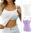 thumbnail image 2 of Yokua Women Base Layer Tanks Top with Integrated Bra Spaghetti Strap Camisole, 2 of 16