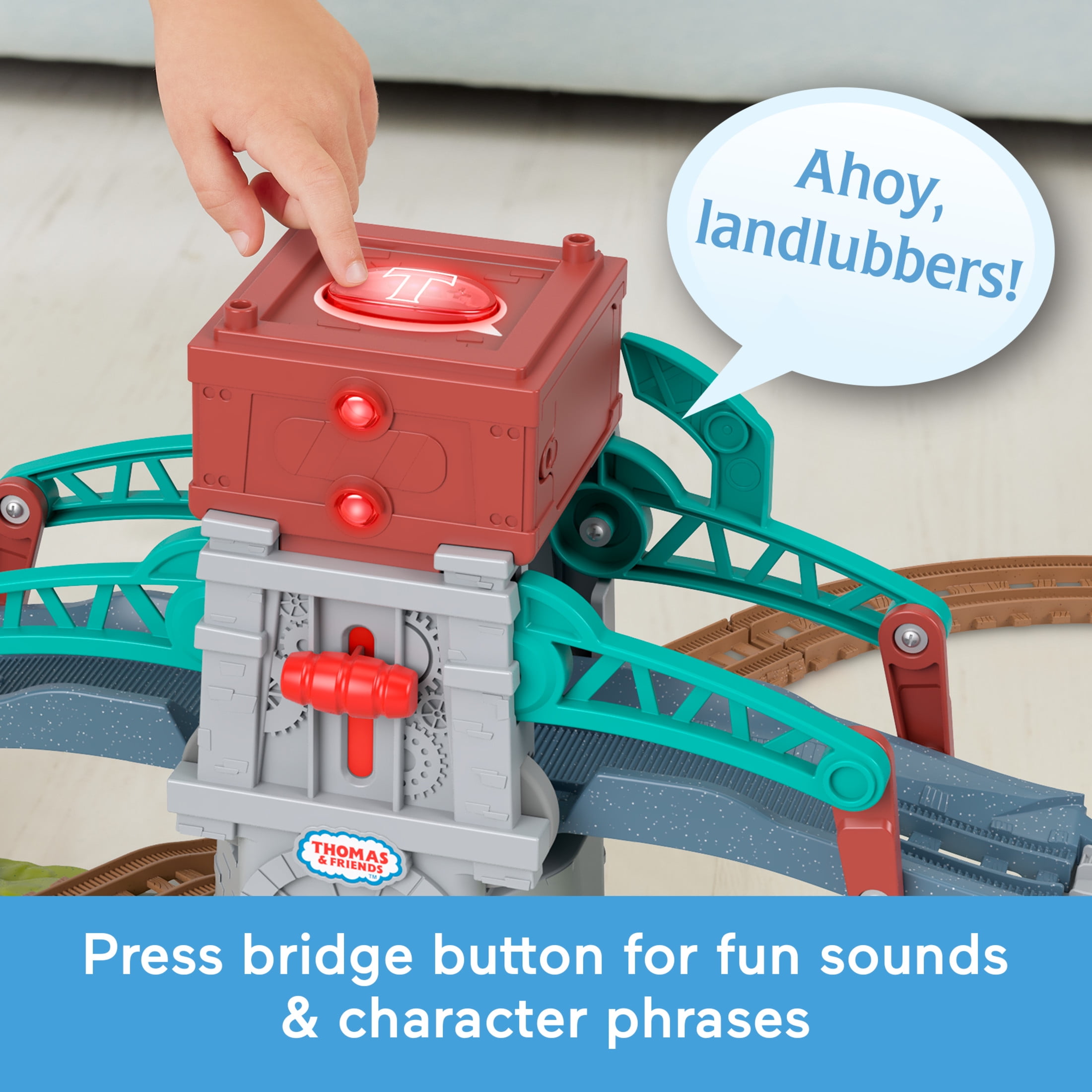 Thomas & Friends Talking Bulstrode & Which-Way Bridge Toy Train Playset with Sounds & Percy Engine