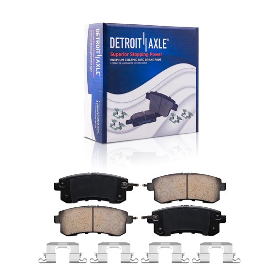 Detroit Axle - Rear Brake Pads for 2017-2024 Nissan Armada, 2011-2013 INFINITI QX56, 2014-2024 QX80, Ceramic Brake Pads w/Hardware Replacement