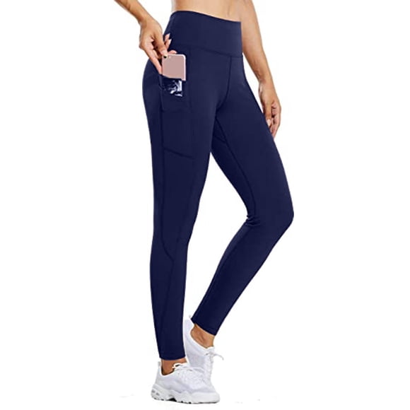 TIMIFIS Yoga Pants Workout Shorts Womens Women's Yoga Pants Fleece Lined Waterproof Leggings High Waist Warm Winter Hiking Running Leggings Pockets