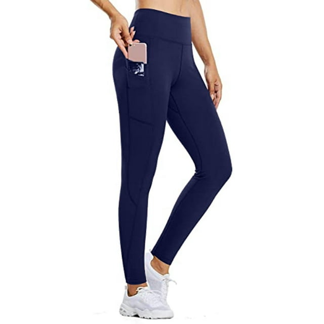 ICHUANYI Clearance Women's Yoga Pants Lined Leggings High Waist Winter Hiking Running Leggings Pockets(Blue, S) ICHUANYI WER2023080811840
