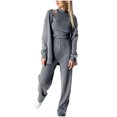 thumbnail image 2 of Gifts Womens 3 Piece Sets Holiday Knitted Homewear Sets for Women Sweater Cardigan and Turtleneck Tank Tops and Elastic Waist Pant Lounge Sets Casual Sleepwear Sets, 2 of 5