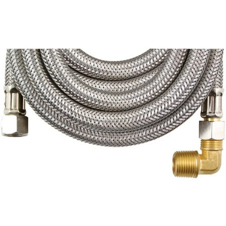 Certified Appliance DW96SSBL Braided Stainless Steel Dishwasher Connector with Elbow, 8'