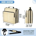 thumbnail image 3 of Zipper Binder with Shoulder Strap 2 inch 3 Ring Waterproof File Folder Organizer Bag 500 Sheet Light Yellow and White Gingham, 3 of 8