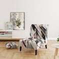 thumbnail image 2 of Designart "Symmetrical Abstract Pink Grey Fusion" Pink Cubism Upholstered Accent Chair - Modern Arm Chair For Living Room, 2 of 5