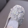 thumbnail image 5 of Owordtank Girls Mary Jane Dress Shoes Ballet Flat with Bow Pearl Rhinestones Shining Baby Girls Shoes, 5 of 8