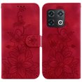 thumbnail image 2 of Compatible avec OnePlus 10 Pro 5G Étui Portefeuille Embossé Lys avec Porte-Cartes en Cuir PU Couverture Rabattable, 2 of 5