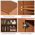 thumbnail image 3 of JOINICE 59" Sideboard Buffet Cabinet with 4 Doors, Mid-Century Modern Wood Accent Storage Cabinet, Credenza for Dining Room, Living Room, Entryway, Brown, 3 of 8