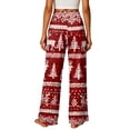 thumbnail image 6 of Lumtrix Christmas Pants Women Cute Funny Christmas Pattern Pajamas Casual Elastic Waist Pant Fall Pajama Red L, 6 of 6