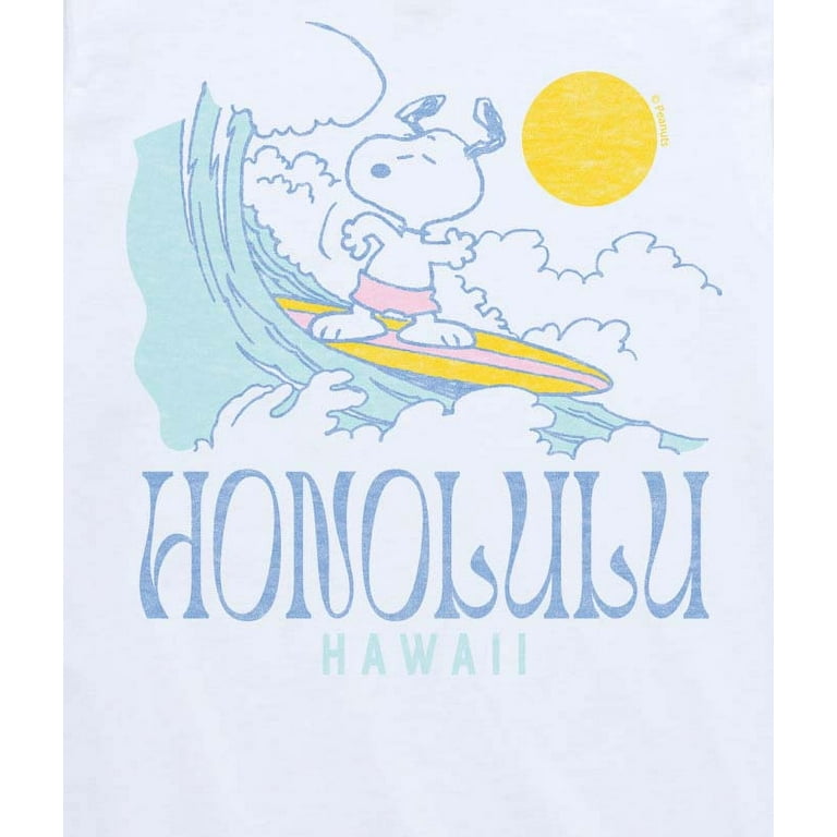 Peanuts - Snoopy Surfing Honolulu Hawaii -Toddler And Youth Short