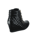 thumbnail image 4 of Women's High Top Fashion Round Toe Lace Up Quilted Wedge Sneaker Shoes, 4 of 5
