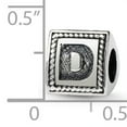 thumbnail image 4 of 925 Sterling Silver Polished Oxidized Reflections Letter Name Personalized Monogram Initial D Triangle Block Bead Charm, 4 of 4