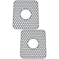 thumbnail image 6 of Set of 2 Kitchen Sink Silicone Mat Mats and Protectors Strainer Drain Cover Grey, 6 of 8
