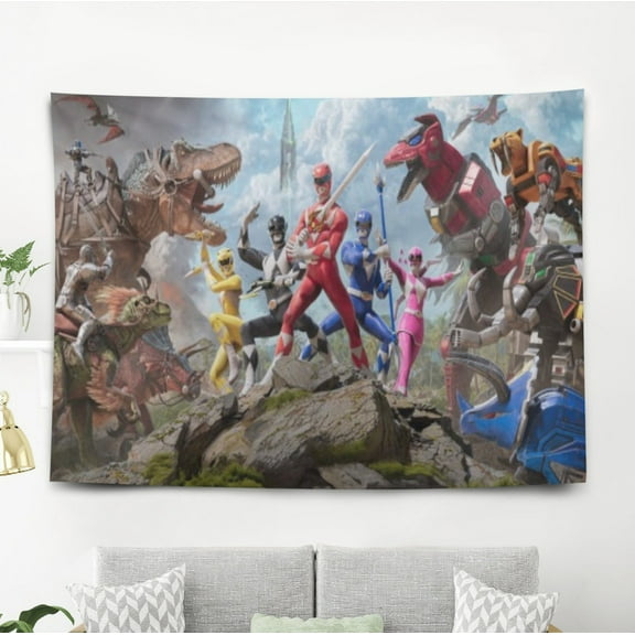 Mighty Morphin Tapestry Gift Wall Hanging Backdrop for Room Bedroom Girls Fans Background Banner Party Birthday Supplies Decor
