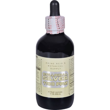 Amino Acid and Botanical Supply Liquid Colloidal Silver - 1100 ppm - 4 fl oz -