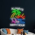 thumbnail image 5 of Handmadetneonsign Always Happy Hour Neon Sign, Tropical Island Neon Led Art Decor, Holiday Wall Decor, 5 of 5