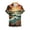 B-OTHER, variant on T Shirts for Man Dress Fashion Boho Floral Printed Button Short Sleeve Casual Top for Mens