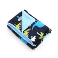 thumbnail image 3 of Marina Decoration Reversible Rich Printed Woven Fluffy Plush Soft Warm Flannel Fleece Children Throw Sherpa Kids Blanket, 40 x 50 Inch Dinosaur Zoo with Navy Blue Base, 3 of 9