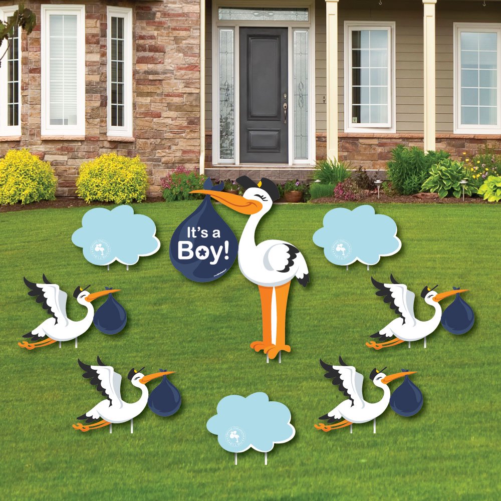 Boy Special Delivery Baby Announcement Yard Sign & Outdoor Lawn
