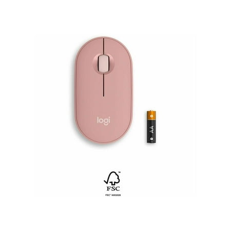 Logitech - Pebble Mouse 2 M350s Slim Lightweight Wireless Silent Ambidextrous Mouse with Customizable Buttons - Rose