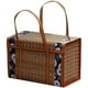 thumbnail image 2 of Picnic Woven Basket Wicker Storage Bag Handle Folded Fruit Shopping Food Handle Rattan Grass Foldabl, 2 of 5