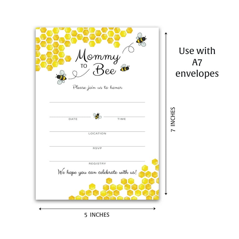福袋 Pack — INVITATIONS Shower Baby Bee Bumble of Bumblebee — 25 招待状