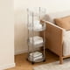 thumbnail image 4 of Carrito de almacenamiento redondo con ruedas de 4 niveles, estante de plástico transparente para cocina, baño y sala de estar, organizador multicapa con ruedas, carrito portátil para una organización, 4 of 6