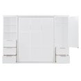 thumbnail image 3 of Velmero Unité Murale de Lit Escamotable Grand Gain de Place avec Garde-Robe Intégrée, Tiroirs de Rangement et Étagères – Solution Moderne Transformable pour Lit d'Appoint, Blanc, 3 of 22
