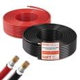 thumbnail image 1 of Cable para paneles solares VEVOR, kit de 15 m (50 pies) negro + 15 m (50 pies) rojo, cable de extensión para paneles solares de 6 mm² (10 AWG), cable de cobre estañado fotovoltaico, 1 of 9