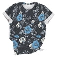 thumbnail image 3 of Women's 2026 Summer Floral Blouses Ruffle Short Sleeve V Neck Tops Casual Loose T Shirts, 3 of 5