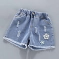 thumbnail image 4 of Khunlpohl 2-10 Years Girl's Denim Short Pants Elastic Waistedd Shorts Cute Fashion Casual Jeans Pant with Pockets, 4 of 5