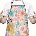 thumbnail image 2 of Pioneer Flower Floral Print Pattern Apron-Garden Aprons for Women with Pockets-Cotton Linen Waterproof Kitchen Cooking Gardening Aprons Adjustable for Kitchen,Cooking,BBQ and Salon 33x27 Inch, 2 of 7