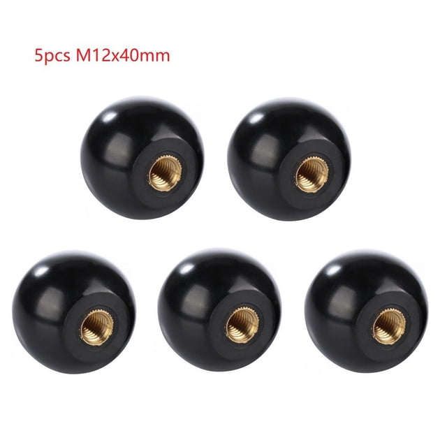 MYG 5 Pcs Bouton de Levier Rond en Bakélite Noir M5/6/8/10/12 Remplacement pour Machine-Outil