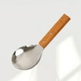 thumbnail image 2 of Masteelf Rice Spoon Stainless Steel Rice Scooper Kitchen Cooking Utensil Rice Paddle Soup Spoons with Wooden Handle for Thai Chinese Asian Brown, 2 of 10