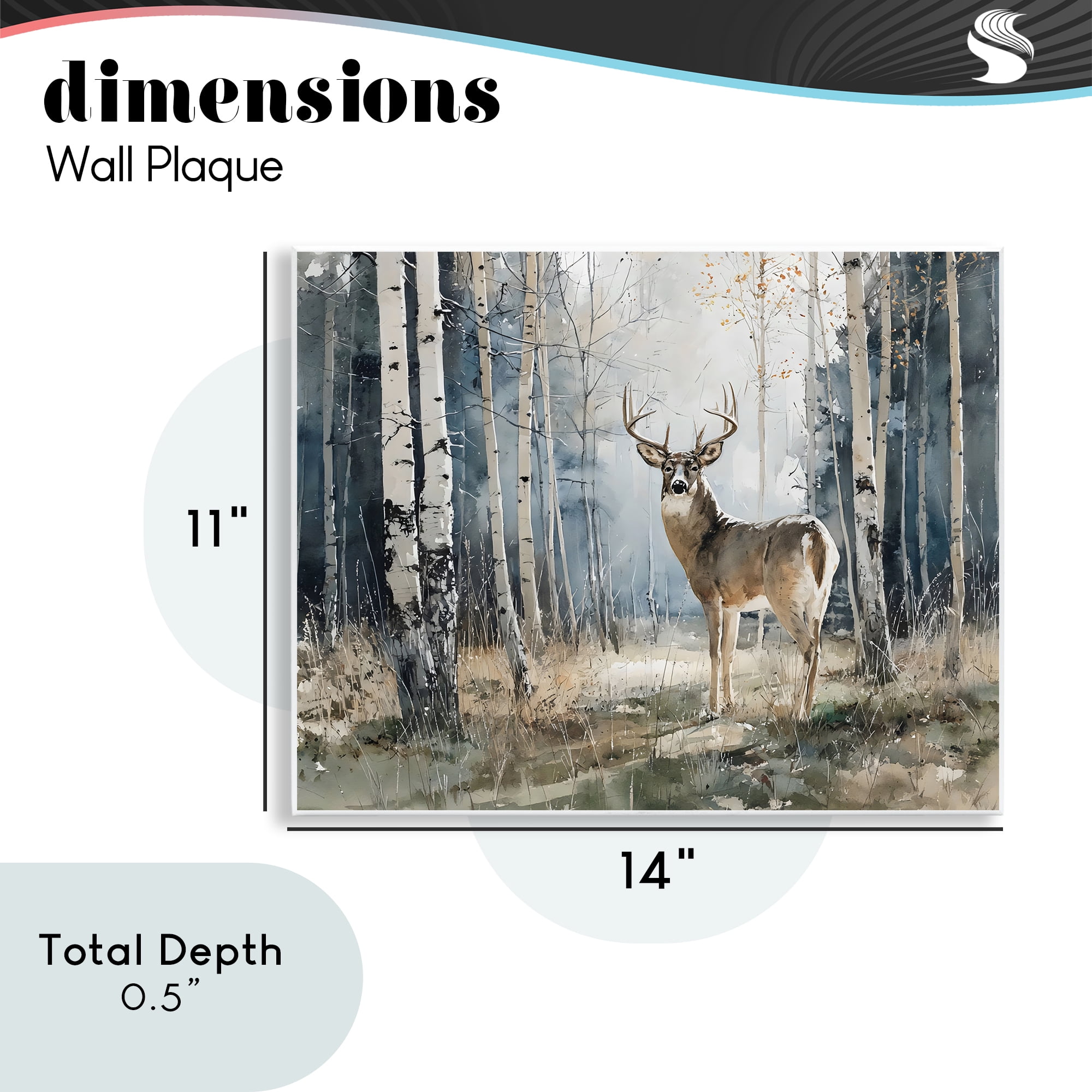 Stupell Industries Lone Stag in Birch Forest Wall Plaque Art, design by Franklyn Gregory