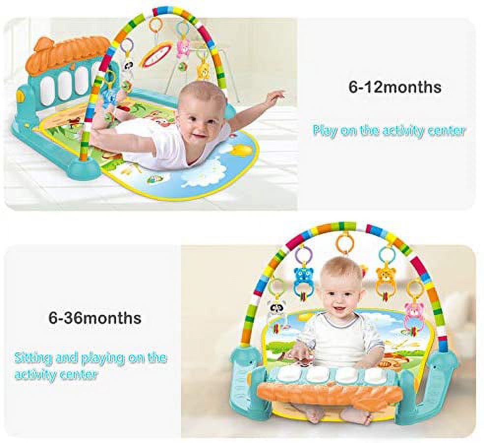 Baby Play Mat for Infant with Music and Mirror, Newborn Piano Activity Center Toys Gym Floor Playmat for Boys Girls - image 4 of 7