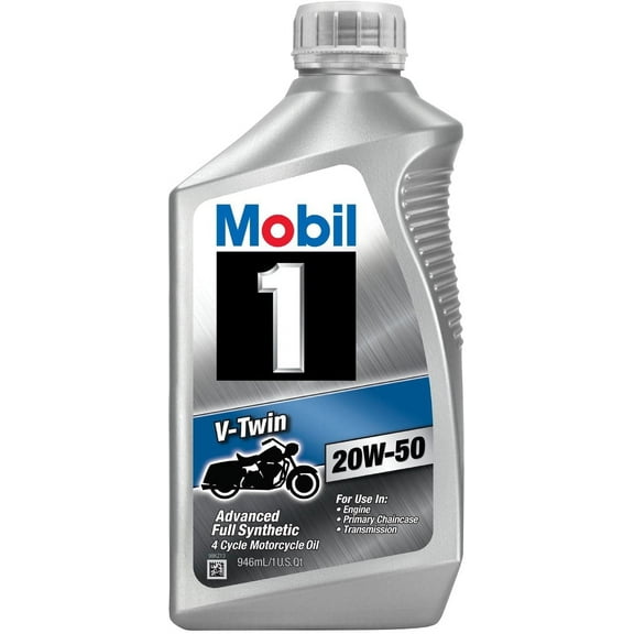 Mobil 1 V-Twin Synthetic Motor Oil 20W-50, 1 qt ("Pack"6)