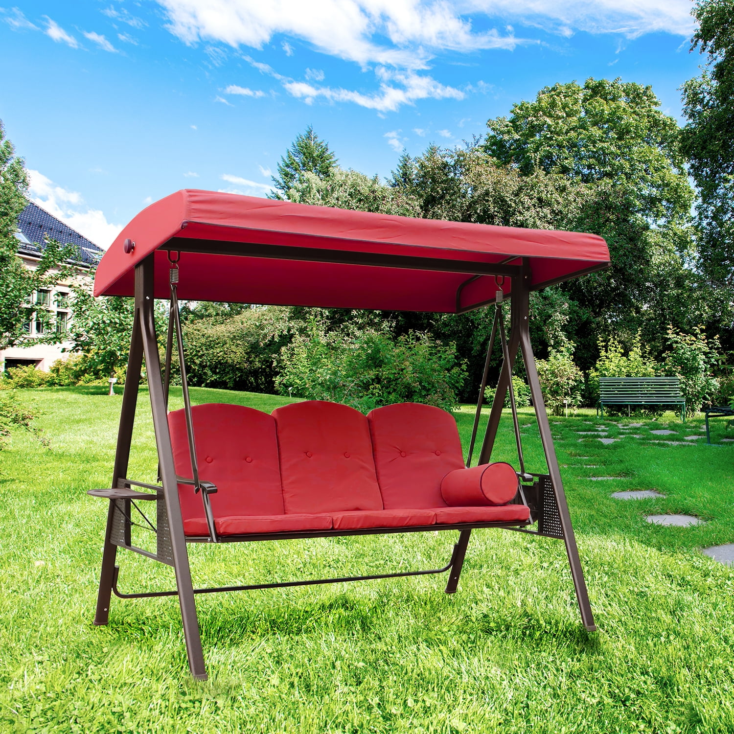 red canopy swing