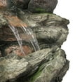 thumbnail image 4 of Alpine Corporation 42" x 33" x 81" Outdoor Weathered Wood Tiered Stone Fountain, 4 of 12